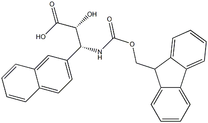 N-Fmoc-(2R,3R)-3-Amino-2-hydroxy-3-naphthalen-2-yl-propanoic acid Structure