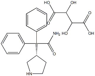 3-(S)-(+)-(1-carbamoyl -1,1-diphenylmethyl)pyrrolidine L-(+)-tartrate Structure