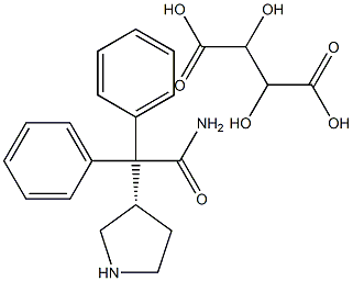 3-(S)-(+)-(1-carbamoyl -1,1-diphenylmethyl)pyrrolidine L-(+)-tartrate