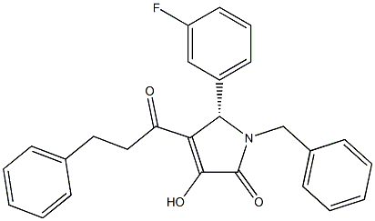 (5S)-1-benzyl-5-(3-fluorophenyl)-3-hydroxy-4-(3-phenylpropanoyl)-5H-pyrrol-2-one Structure