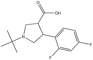 1-tert-Butyl-4-(2,4-difluoro-phenyl)-pyrrolidine-3-carboxylic acid 结构式