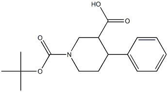 4-Phenyl-piperidine-1,3-dicarboxylic acid 1-tert-butyl ester Structure