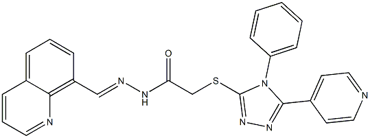 2-[(4-phenyl-5-pyridin-4-yl-1,2,4-triazol-3-yl)sulfanyl]-N-(quinolin-8-ylmethylideneamino)acetamide Structure