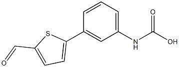 [3-(5-Formyl-thiophen-2-yl)-phenyl]-carbamic acid 化学構造式