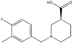 (3S)-1-(4-fluoro-3-methylbenzyl)piperidine-3-carboxylic acid 化学構造式