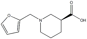 (3S)-1-(furan-2-ylmethyl)piperidine-3-carboxylic acid 化学構造式