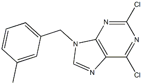 2,6-dichloro-9-(3-methylbenzyl)-9H-purine,,结构式