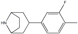 3-(3-fluoro-4-methylphenyl)-8-azabicyclo[3.2.1]octane 化学構造式