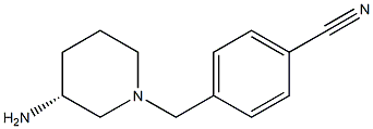 4-{[(3R)-3-aminopiperidin-1-yl]methyl}benzonitrile 化学構造式
