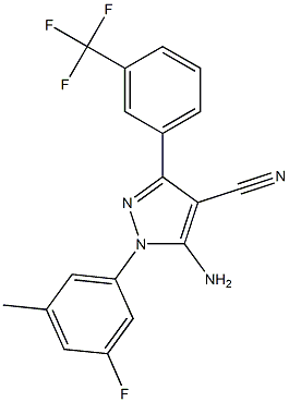 5-amino-1-(3-fluoro-5-methylphenyl)-3-[3-(trifluoromethyl)phenyl]-1H-pyrazole-4-carbonitrile 结构式