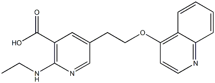 2-(ETHYLAMINO)-5-[2-(QUINOLIN-4-YLOXY)ETHYL]NICOTINIC ACID,,结构式