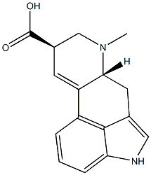 9,10-二脱氢-6-甲基麦角灵-8Β-羧酸, , 结构式