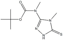 tert-Butyl (4-methyl-5-thioxo-4,5-dihydro-1H-1,2,4-triazol-3-yl)methylcarbamate 化学構造式