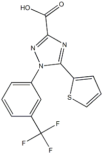 5-THIEN-2-YL-1-[3-(TRIFLUOROMETHYL)PHENYL]-1H-1,2,4-TRIAZOLE-3-CARBOXYLIC ACID 化学構造式