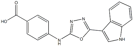 4-{[5-(1H-INDOL-3-YL)-1,3,4-OXADIAZOL-2-YL]AMINO}BENZOIC ACID 化学構造式