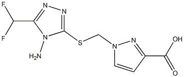 1-(4-AMINO-5-DIFLUOROMETHYL-4H-[1,2,4]TRIAZOL-3-YLSULFANYLMETHYL)-1H-PYRAZOLE-3-CARBOXYLIC ACID Structure