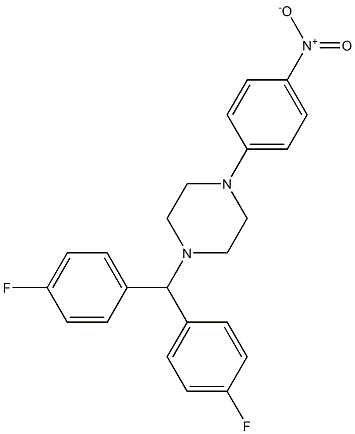 1-[BIS(4-FLUOROPHENYL)METHYL]-4-(4-NITROPHENYL)PIPERAZINE, 95+%,,结构式