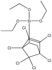 1,2,3,4 7,7-HEXACHLORO-6-TRIETHOXYSILYL-2-NORBORNENE 97% 化学構造式