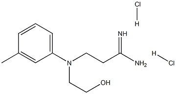 3-[(2-Hydroxy-ethyl)-m-tolyl-amino]-propionamidine 2HCl 化学構造式