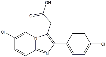 6-CHLORO-2-(4-CHLOROPHENYL)IMIDAZO[1,2-A]PYRIDINE-3-ACETIC ACID Structure