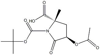 (2S,4R)-1-tert-butyl 2-methyl 4-acetoxy-5-oxopyrrolidine-1,2-dicarboxylate,,结构式