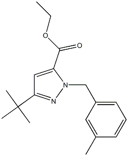 ETHYL 3-TERT-BUTYL-1-(3-METHYLBENZYL)PYRAZOLE-5-CARBOXYLATE Struktur