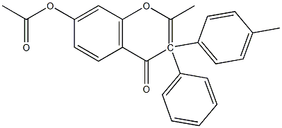 2-METHYL-3-(4-METHYLPHENYL)-7-ACETOXYISOFLAVONE 结构式