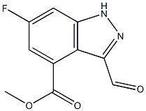 6-FLUORO-4-METHOXYCARBONYLINDAZOLE-3-CARBOXYALDEHYDE 结构式