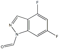 4,6-DIFLUORO(1H)INDAZOLECARBOXYALDEHYDE 化学構造式