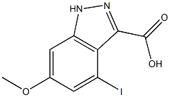 4-IODO-6-METHOXYINDAZOLE-3-CARBOXYLIC ACID,,结构式