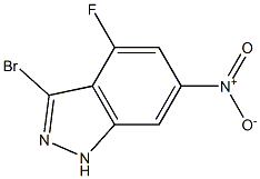 3-BROMO-4-FLUORO-6-NITROINDAZOLE 化学構造式