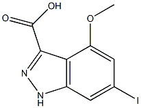 6-IODO-4-METHOXYINDAZOLE-3-CARBOXYLIC ACID 化学構造式