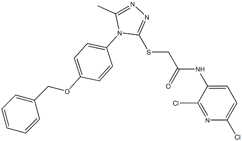 N1-(2,6-dichloro-3-pyridyl)-2-({4-[4-(benzyloxy)phenyl]-5-methyl-4H-1,2,4-triazol-3-yl}sulfanyl)acetamide Structure