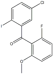 (5-Chloro-2-iodo-phenyl)-(2-fluoro-6-methoxy-phenyl)methanone 化学構造式