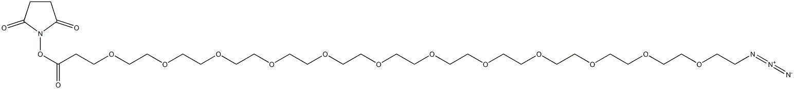 1-Azido-3,6,9,12,15,18,21,24,27,30,33,36-dodecaoxanonatriacontan-39-oic acid succinimidyl ester Structure