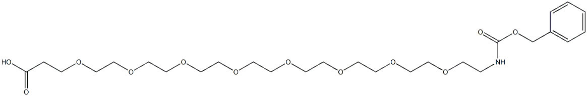 1-Benzyloxycarbonylamino-3,6,9,12,15,18,21,24-octaoxaheptacosan-27-oic acid 化学構造式