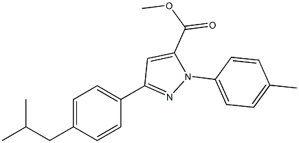 methyl 3-(4-isobutylphenyl)-1-p-tolyl-1H-pyrazole-5-carboxylate Struktur