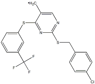 2-((4-Chlorobenzyl)sulfanyl)-4-((3-(trifluoromethyl)phenyl)sulfanyl)-5-pyrimidinyl methyl