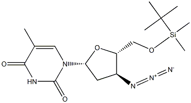 3'-Azido-5'-O-t-butyldimethylsilyl-3'-deoxythymidine Structure