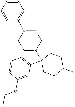 1-[1-(3-ETHOXYPHENYL)-4-METHYLCYCLOHEXYL]-4-PHENYLPIPERAZINE,,结构式