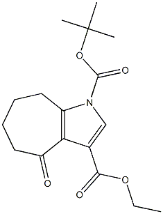 1-TERT-BUTYL 3-ETHYL 4-OXO-5,6,7,8-TETRAHYDROCYCLOHEPTA[B]PYRROLE-1,3(4H)-DICARBOXYLATE 结构式