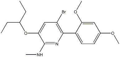5-BROMO-6-(2,4-DIMETHOXYPHENYL)-3-(1-ETHYLPROPOXY)-N-METHYLPYRIDIN-2-AMINE Structure
