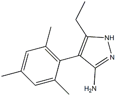 5-ETHYL-4-MESITYL-1H-PYRAZOL-3-AMINE Struktur