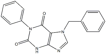 7-BENZYL-1-PHENYL-3,7-DIHYDRO-1H-PURINE-2,6-DIONE 化学構造式