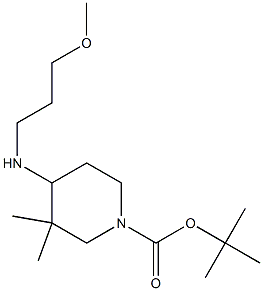 TERT-BUTYL 4-[(3-METHOXYPROPYL)AMINO]-3,3-DIMETHYLPIPERIDINE-1-CARBOXYLATE,,结构式