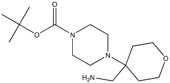 TERT-BUTYL 4-[4-(AMINOMETHYL)TETRAHYDRO-2H-PYRAN-4-YL]PIPERAZINE-1-CARBOXYLATE Structure
