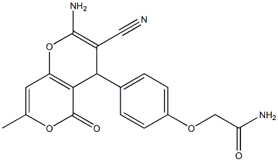 2-[4-(2-amino-3-cyano-7-methyl-5-oxo-4H,5H-pyrano[4,3-b]pyran-4-yl)phenoxy]acetamide