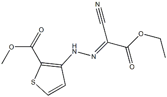 methyl 3-[2-(1-cyano-2-ethoxy-2-oxoethylidene)hydrazino]thiophene-2-carboxylate,,结构式