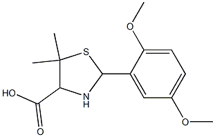 2-(2,5-dimethoxyphenyl)-5,5-dimethyl-1,3-thiazolane-4-carboxylic acid Structure