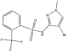 N1-(4-bromo-1-methyl-1H-pyrazol-3-yl)-2-(trifluoromethyl)benzene-1-sulfonamide,,结构式